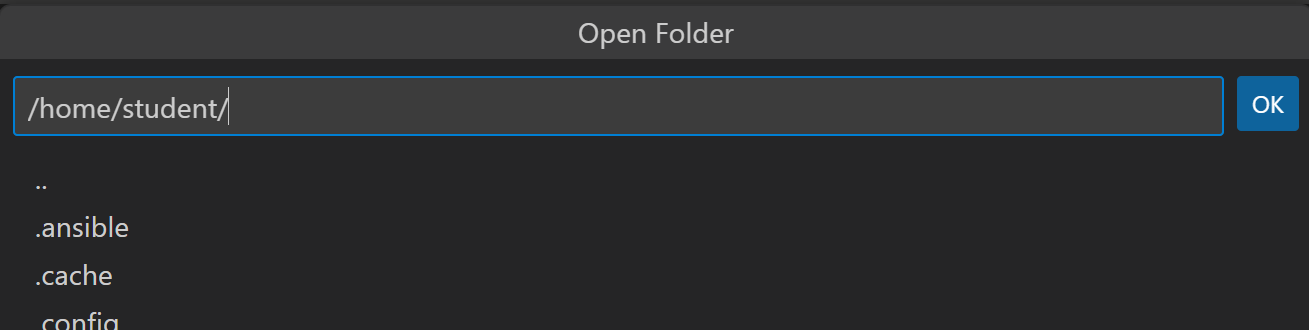 open folder vs code